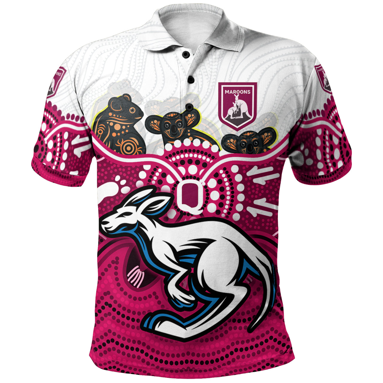 maroons-rugby-aboriginal-custom-polo-shirt-the-cane-toads-with-indigenous-koala