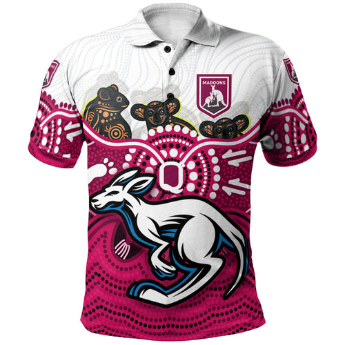 maroons-rugby-aboriginal-custom-polo-shirt-the-cane-toads-with-indigenous-koala