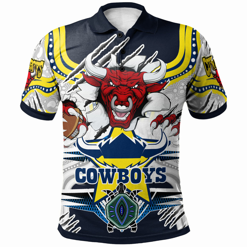 cowboys-rugby-custom-polo-shirt-indigenous-queensland-super-cows-with-sea-turtle-scratch-style