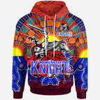 knights-rugby-custom-hoodie-the-indigenous-knights-watercolor-dot-painting-with-aboriginal-sun