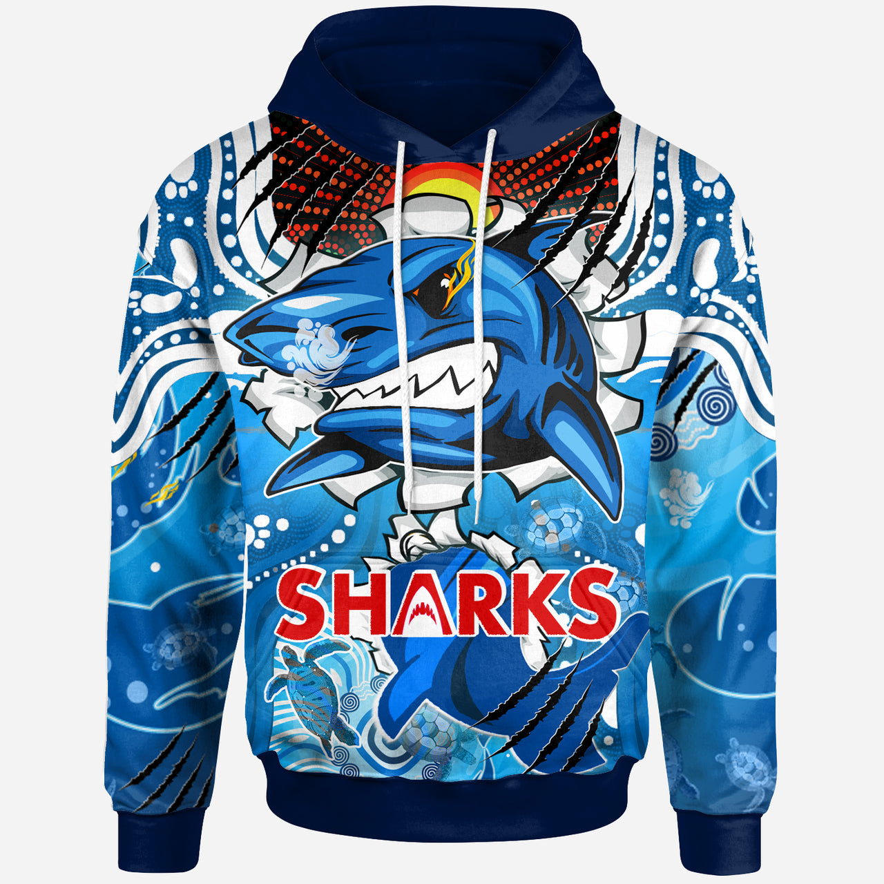 sharks-aboriginal-custom-rugby-hoodie-the-indigenous-sharks-scratch-style