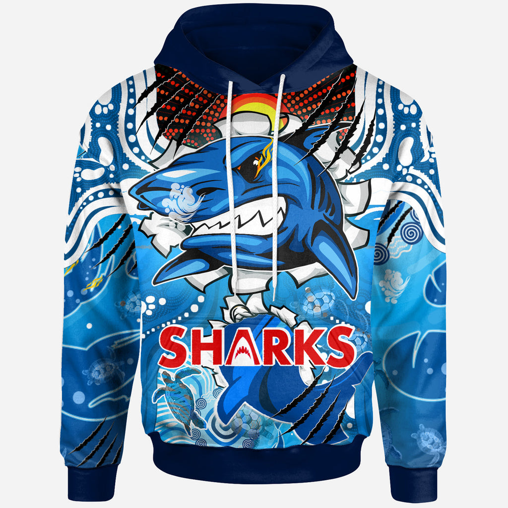 sharks-aboriginal-custom-rugby-hoodie-the-indigenous-sharks-scratch-style