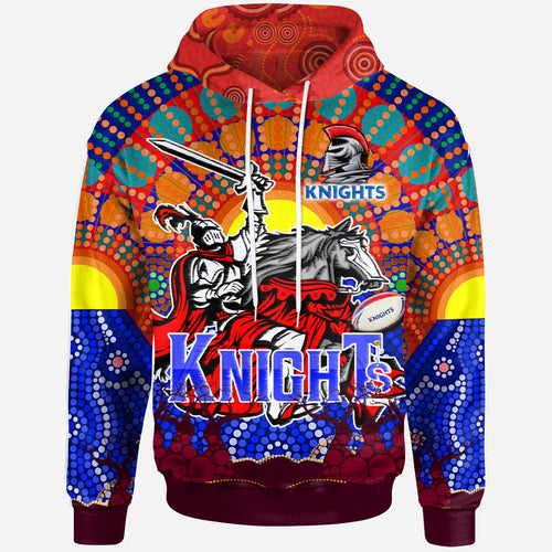 knights-rugby-hoodie-custom-indigenous-knights-with-rugby-ball-and-sun-watercolor-dot-painting-hoodie