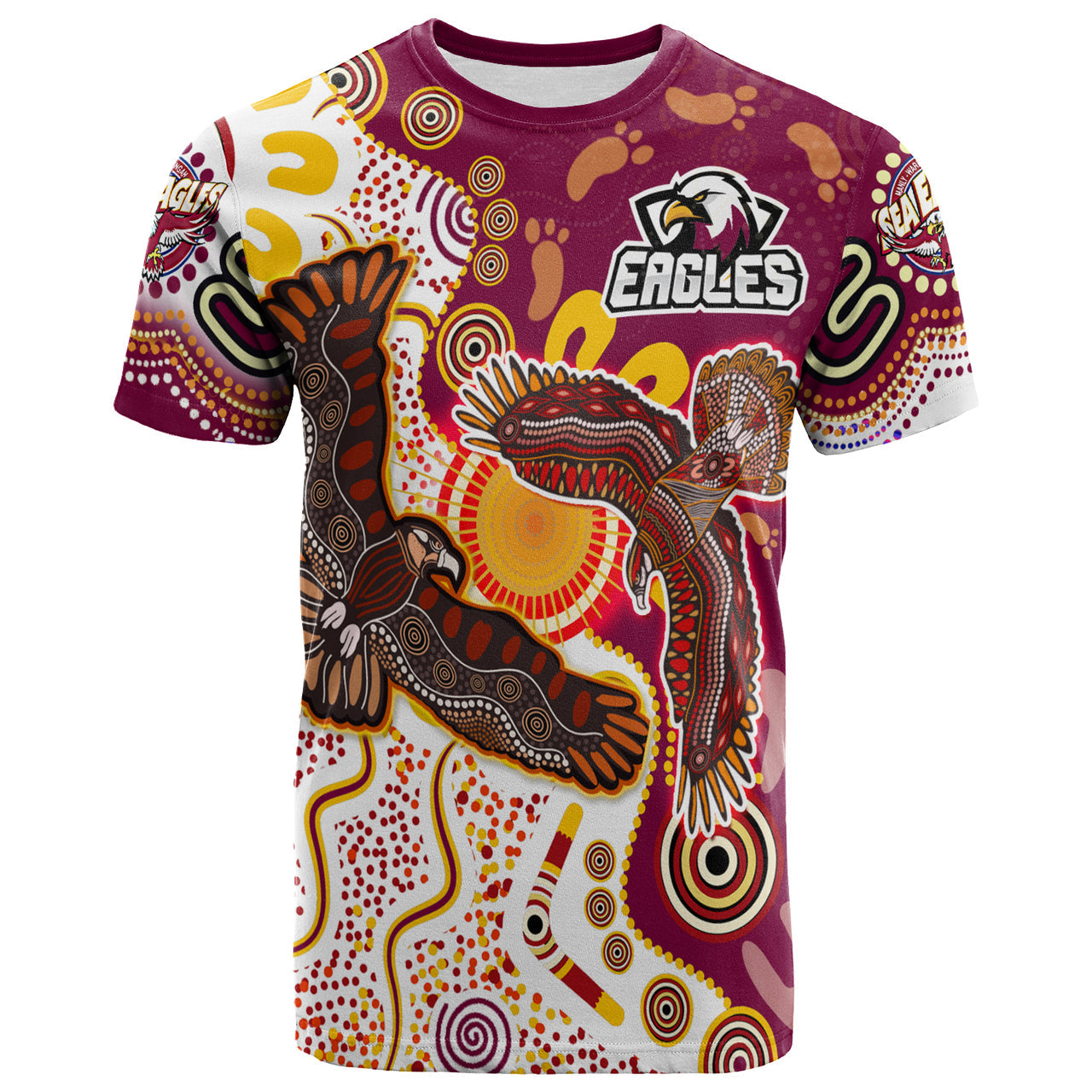 sea-eagles-aboriginal-rugby-custom-t-shirt-double-sea-eagles-with-tribal-sun-and-footprints