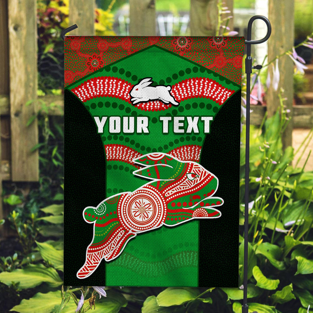 custom-personalised-rabbitohs-rugby-flag-souths-1908-aboriginal-dot-painting-go-bunnies