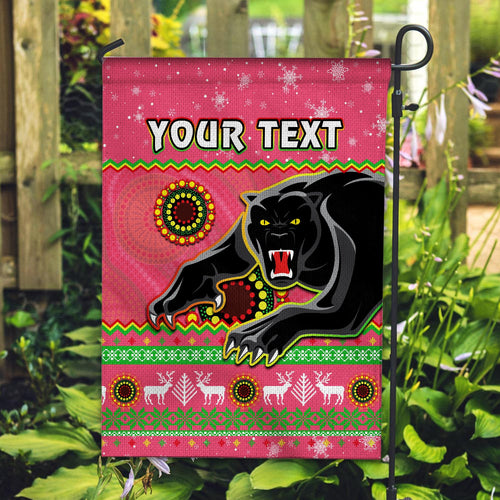 custom-personalised-panthers-christmas-flag-aboriginal-pattern-penrith-pink-version
