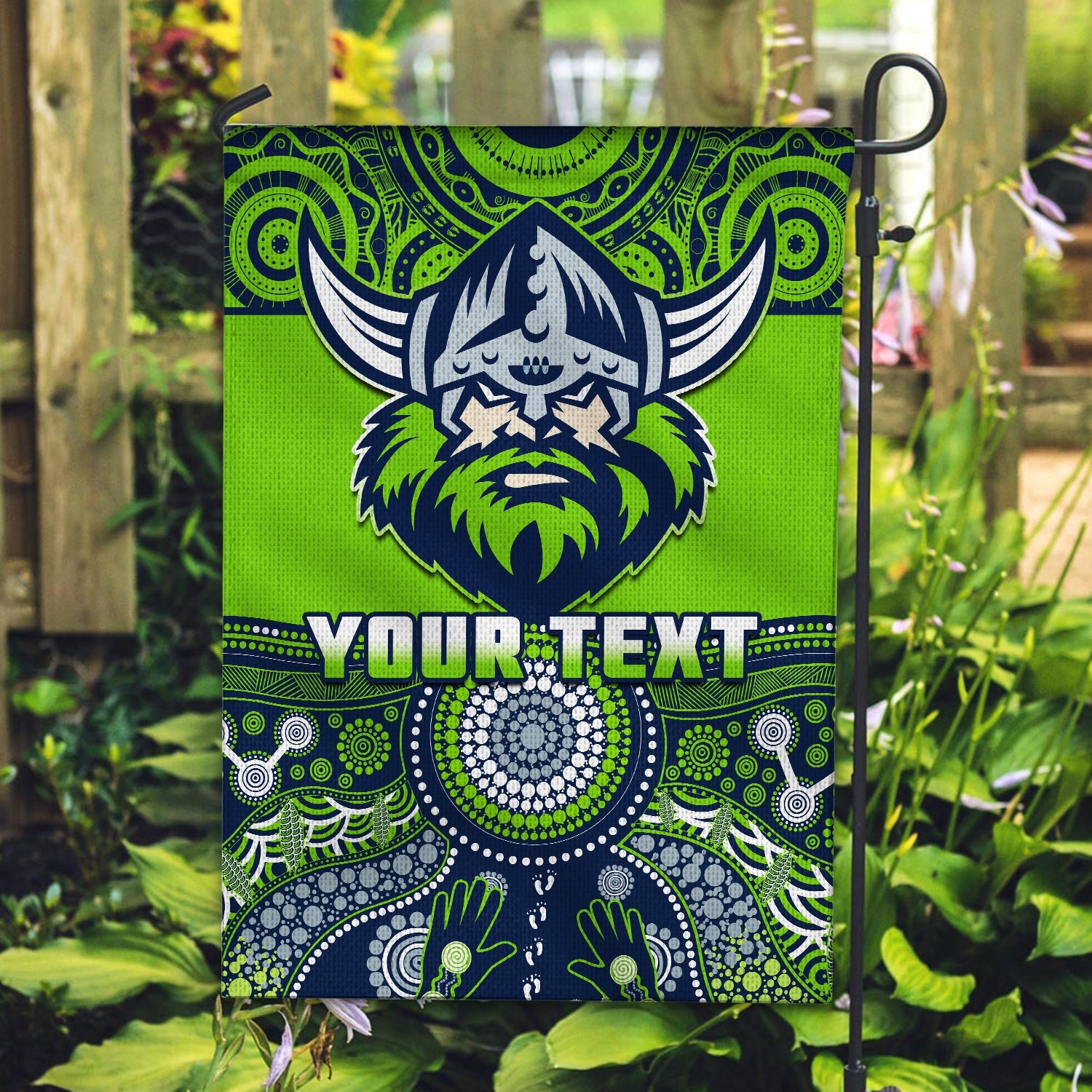custom-personalised-raiders-rugby-flag-aboriginal-pattern