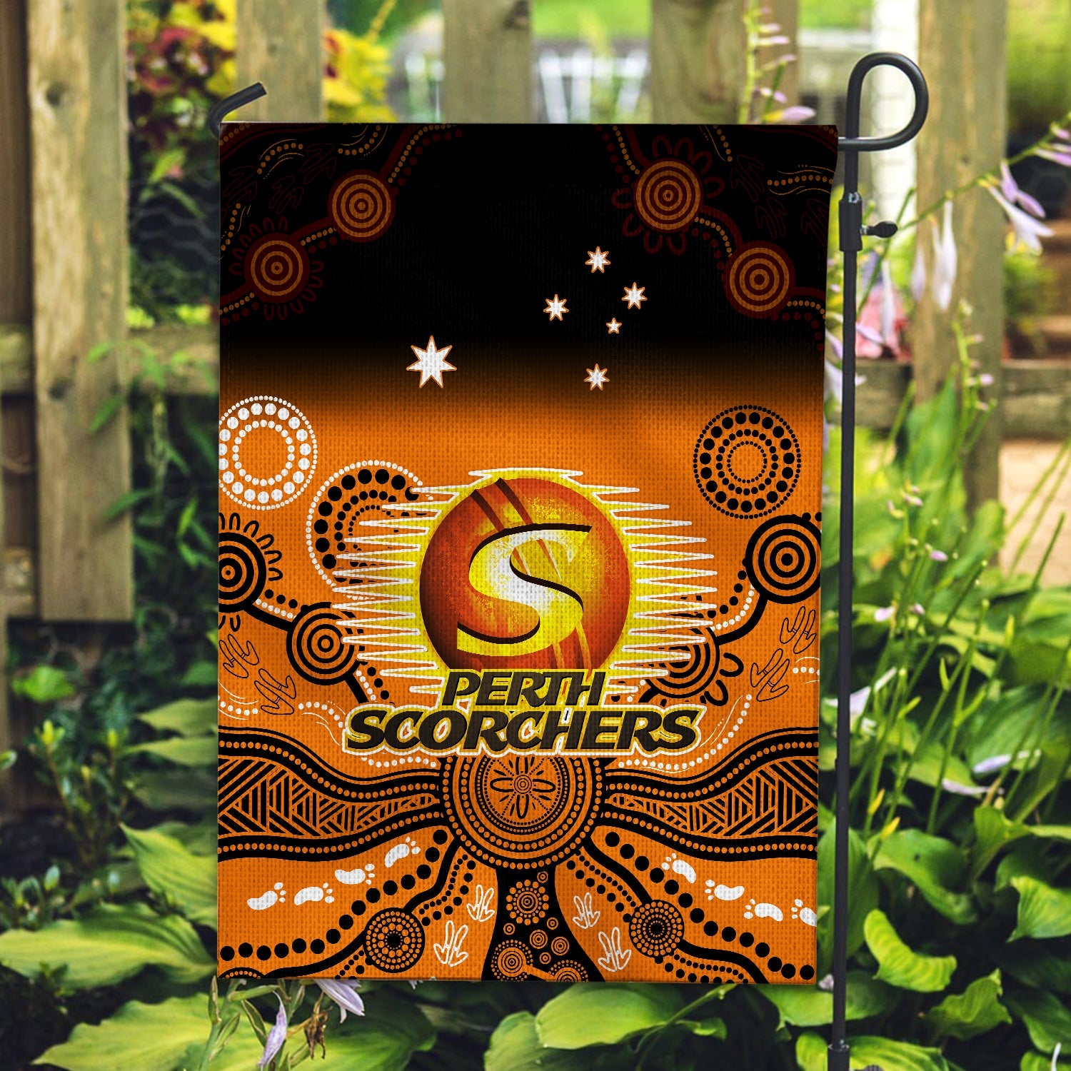 perth-scorchers-flag-gradient-aboriginal-dot-painting