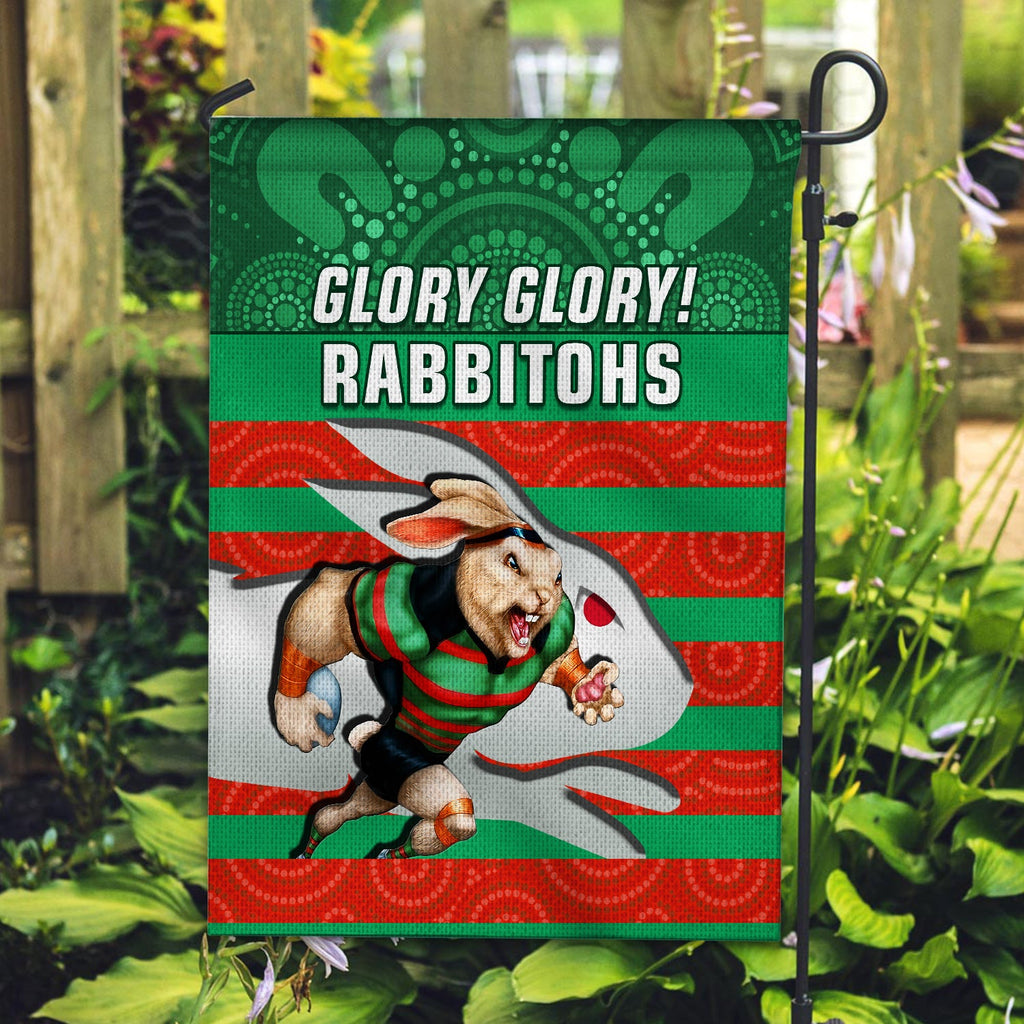 rabbitohs-rugby-flag-aboriginal-dot-painting-glory-glory-sporty-style