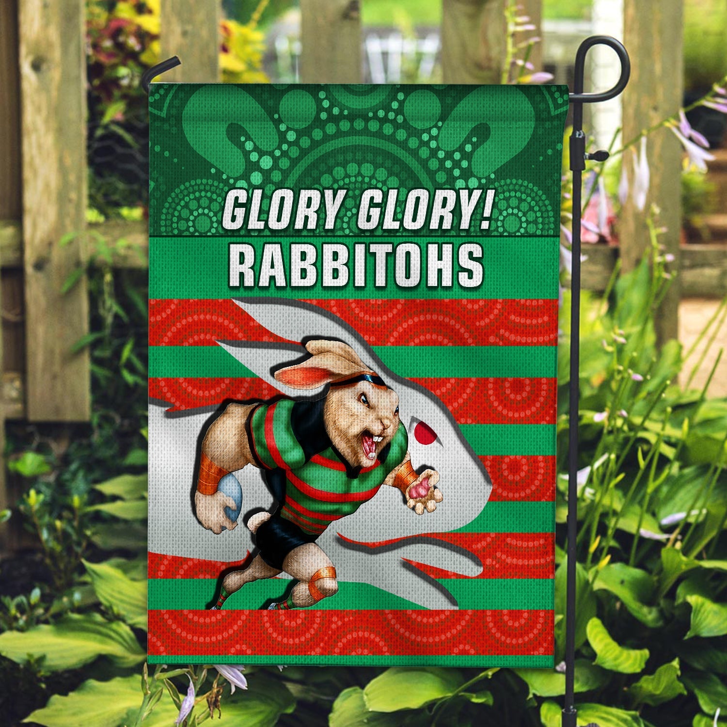 rabbitohs-rugby-flag-aboriginal-dot-painting-glory-glory-sporty-style