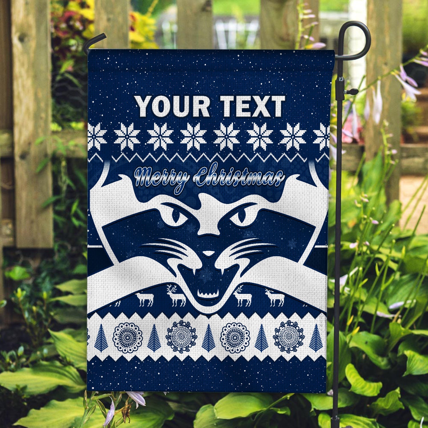 custom-personalised-cats-football-christmas-flag-geelong-aboriginal-painting