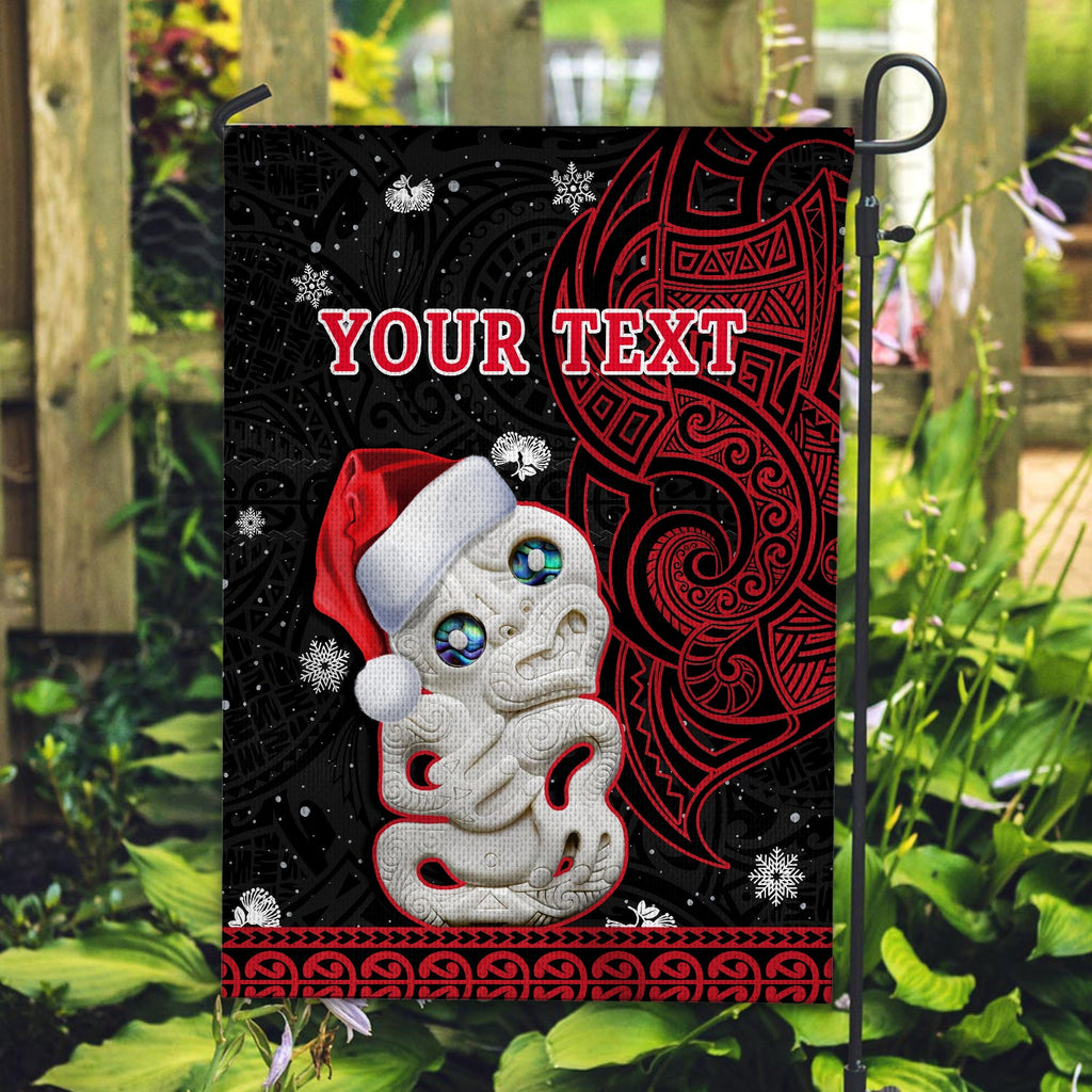 custom-personalised-new-zealand-christmas-flag-hei-tiki-red-pohutukawa-meri-kirihimete