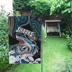 shark-rugby-flag-impetuous-sharks-with-rugby-ball-and-aboriginal-dot-painting-art