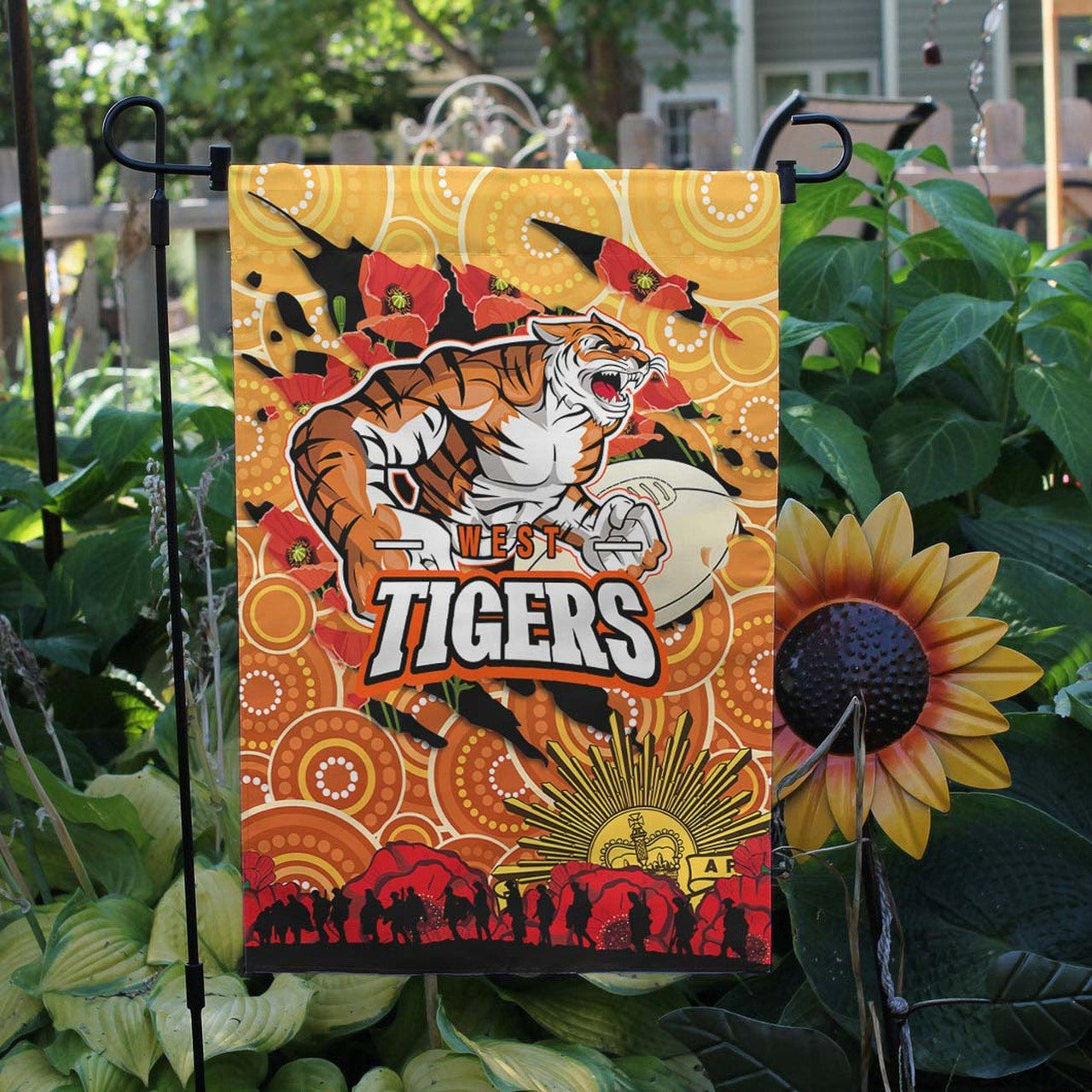 tigers-rugby-anzac-aboriginal-flag-tigers-rugby-with-remembrance-day-poppy-flower-flag