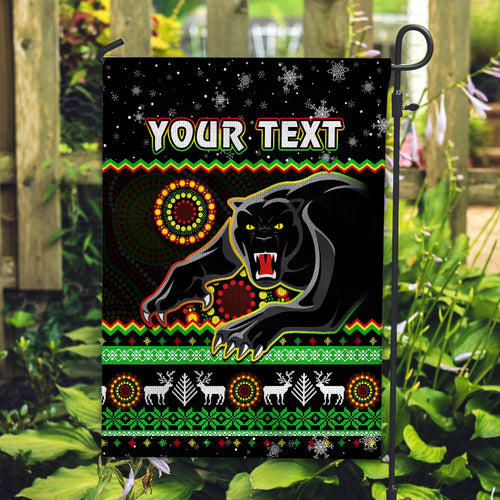 custom-personalised-panthers-christmas-flag-aboriginal-pattern-penrith-black-version
