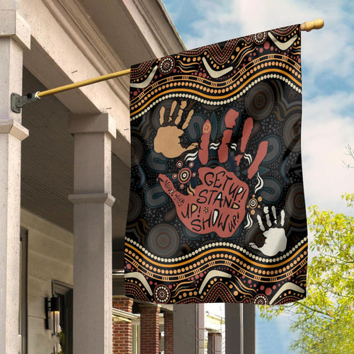 NAIDOC Week 2022 Garden Flag Aboriginal Art Hand Stencils LT7