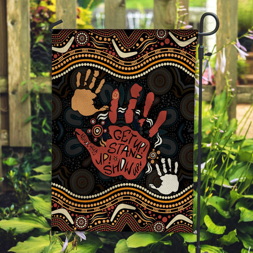 NAIDOC Week 2022 Garden Flag Aboriginal Art Hand Stencils LT7