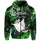 australian-astrology-zip-up-and-pullover-hoodie-gemini-sugar-glider-zodiac-aboriginal-vibes-green
