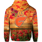 (Custom Personalised) Greater Western Sydney Giants ANZAC Zip Up And Pullover Hoodie Poppy Vibes LT8