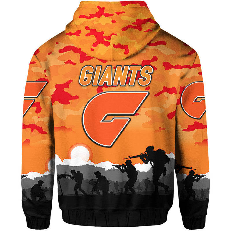 Greater Western Sydney Giants ANZAC Zip Up And Pullover Hoodie Simple Style LT8