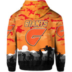 Greater Western Sydney Giants ANZAC Zip Up And Pullover Hoodie Simple Style LT8