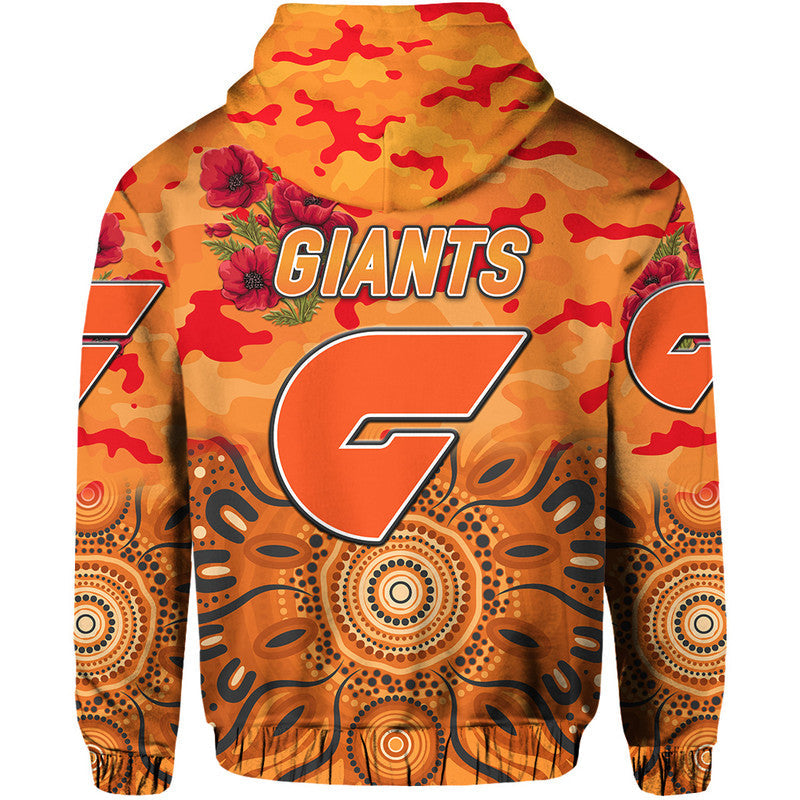 Greater Western Sydney Giants ANZAC Zip Up And Pullover Hoodie Indigenous Vibes LT8