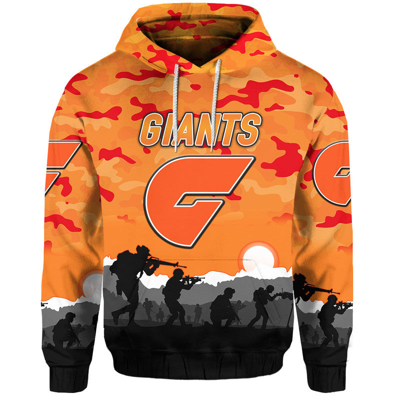 Greater Western Sydney Giants ANZAC Zip Up And Pullover Hoodie Simple Style LT8