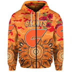 Greater Western Sydney Giants ANZAC Zip Up And Pullover Hoodie Indigenous Vibes LT8