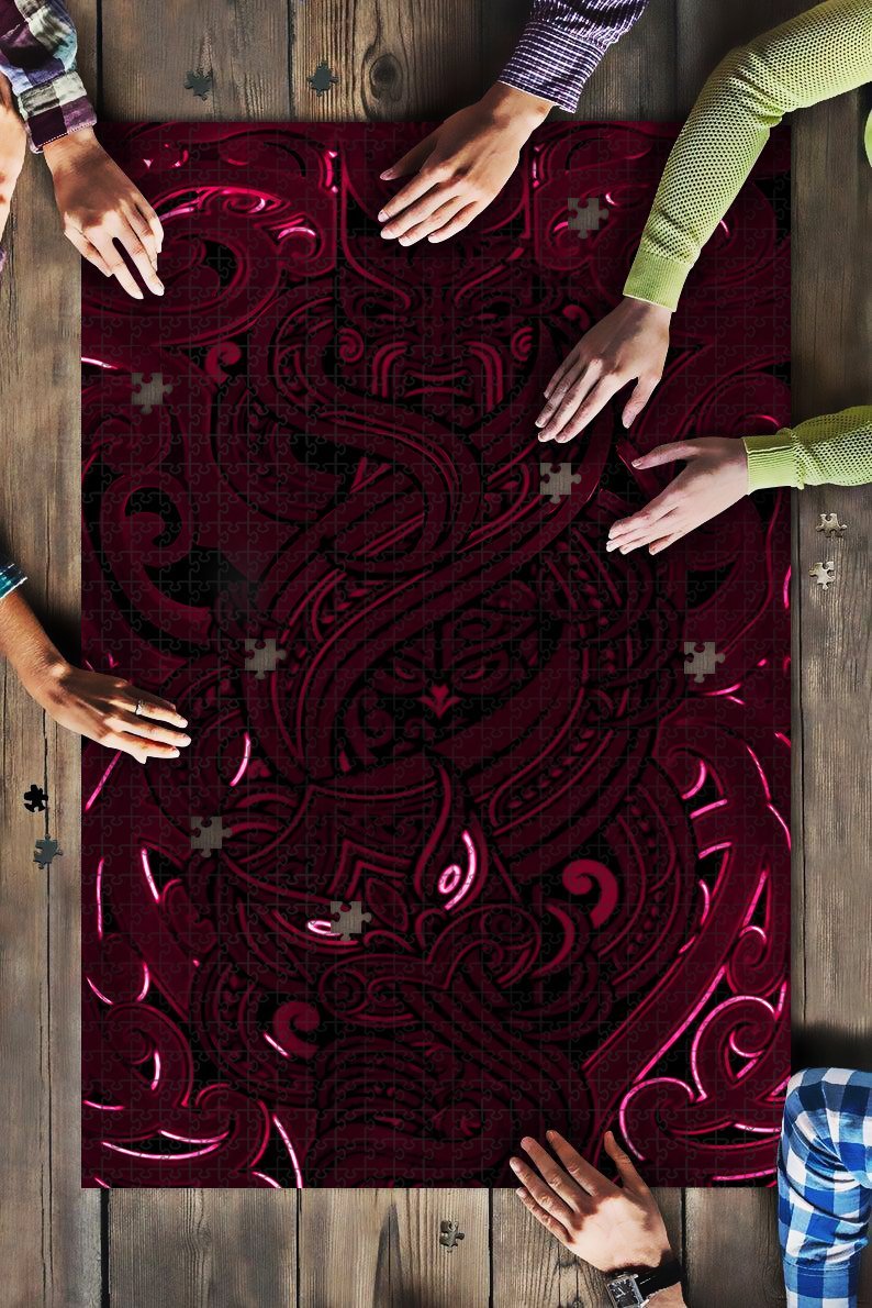 new-zealand-maori-tumatauenga-tattoo-jigsaw-puzzle-k4-pink