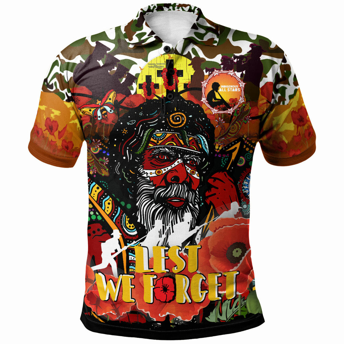 all-stars-rugby-anzac-lest-we-forget-polo-shirt-custom-indigenous-anzac-dreaming-with-camouflage-and-poppy-flower