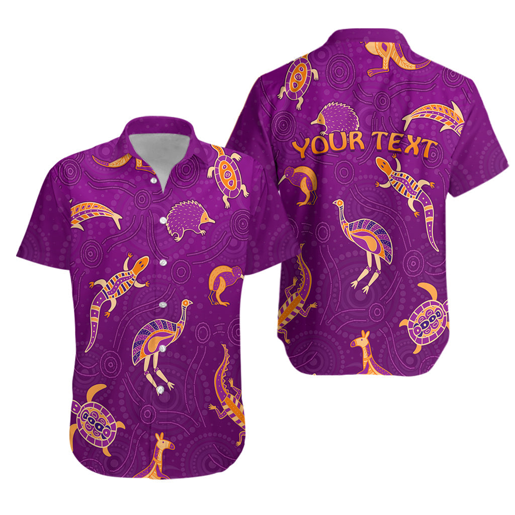 custom-personalised-aboriginal-art-hawaiian-shirt-animals-australia-version-purple
