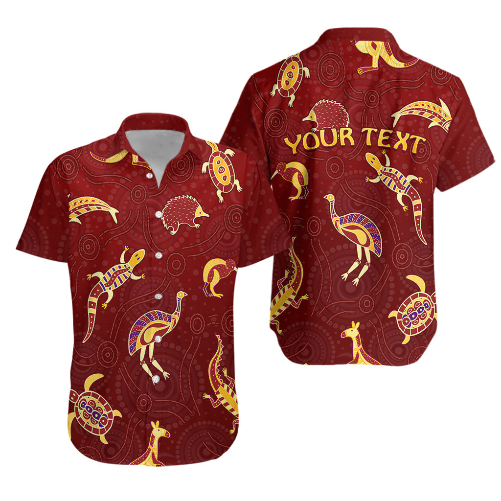 custom-personalised-aboriginal-art-hawaiian-shirt-animals-australia-version-maroon