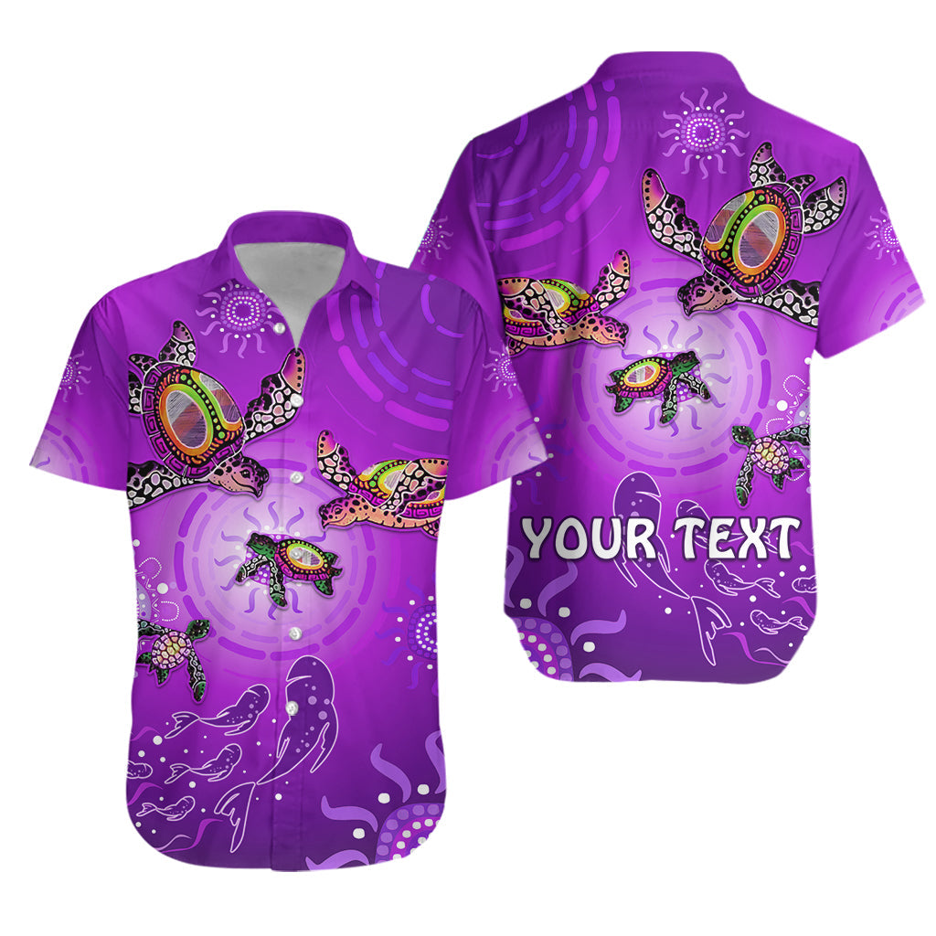 custom-personalised-australian-aboriginal-hawaiian-shirt-happy-turtle-family-version-purple