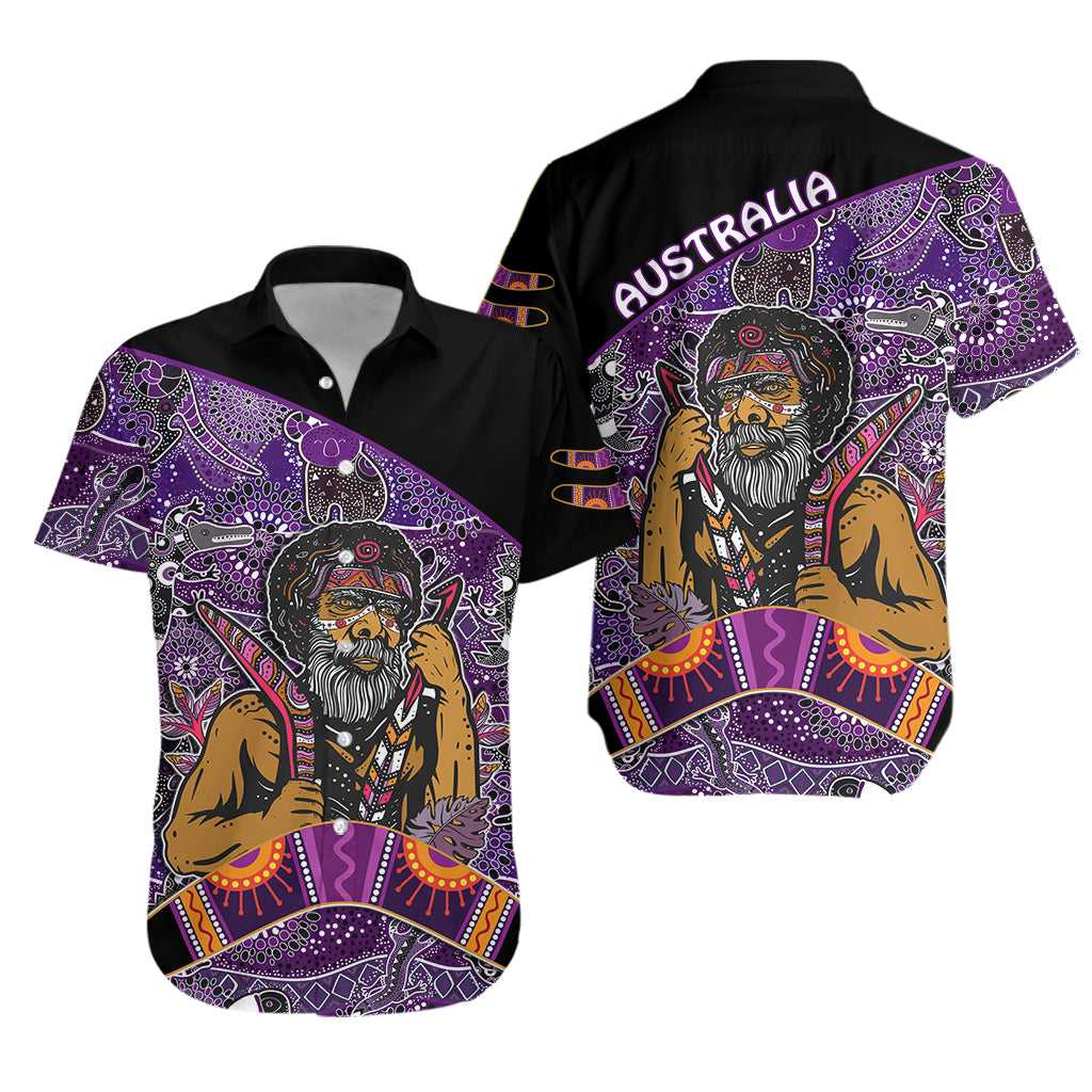 Australian Boomerang Hawaiian Shirt Indigenous Australia Purple Graceful - Vibe Hoodie
