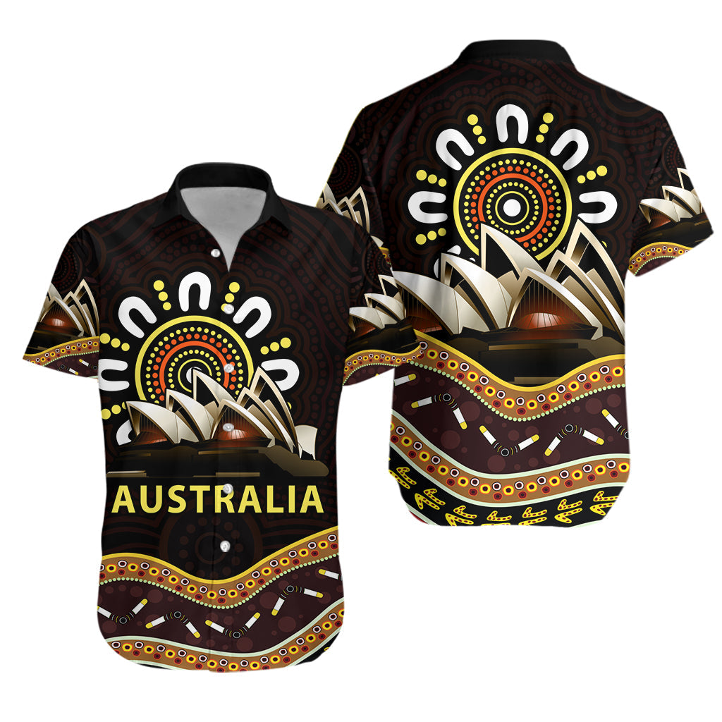 Sydney Australia Hawaiian Shirt Aboriginal Art Sydney Opera House - Vibe Hoodie
