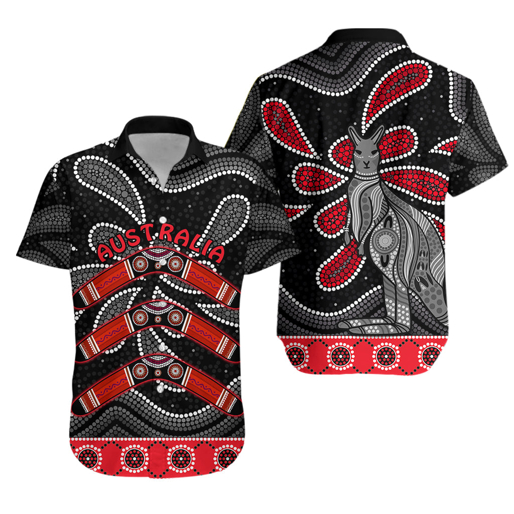 Aboriginal Boomerang Hawaiian Shirt Kangaroo Australia - Vibe Hoodie