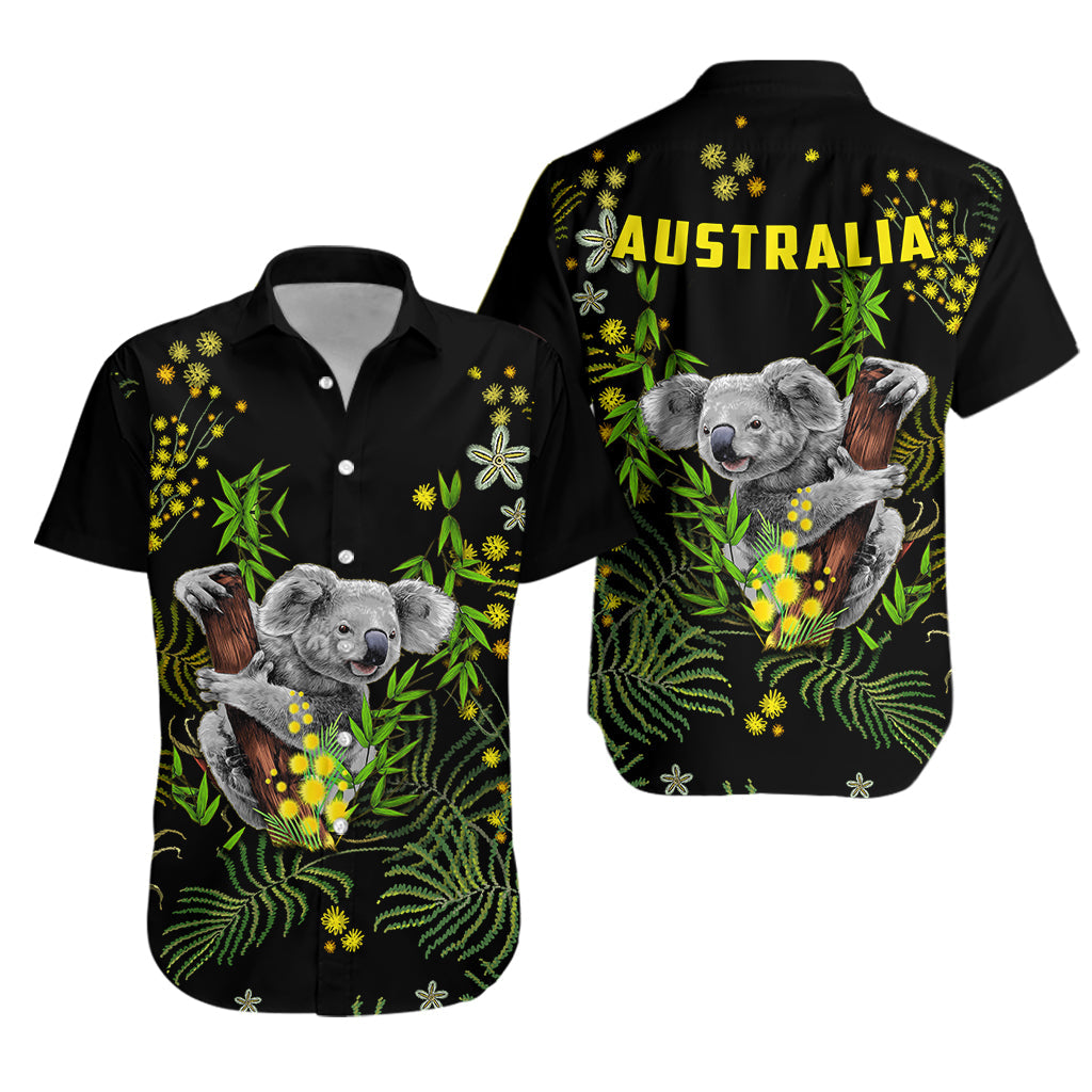 Golden Wattle Hawaiian Shirt Koala Australia Acacia Pycnantha Version Simple - Vibe Hoodie