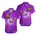 Australian Aboriginal Hawaiian Shirt Happy Turtle Family Version Purple - Vibe Hoodie