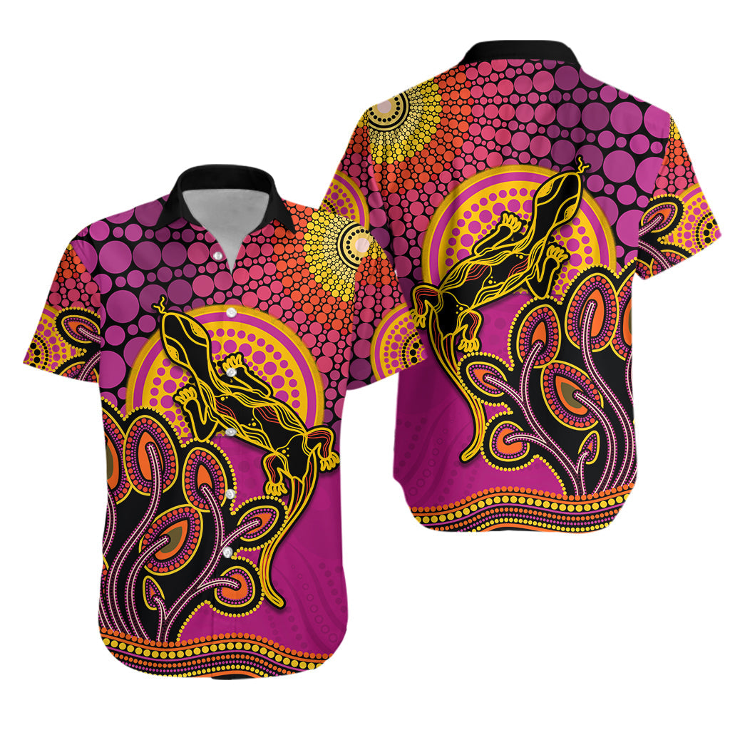Aboriginal Lizard Hawaiian Shirt Tree On The Hill Sunshine - Vibe Hoodie