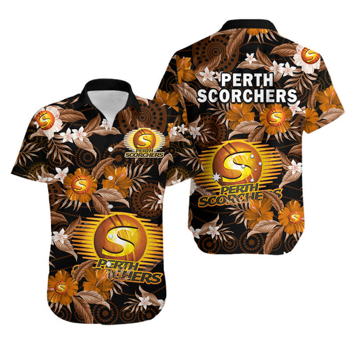 perth-scorchers-cricket-hawaiian-shirt-aboriginal-art-mix-tropical-flowers
