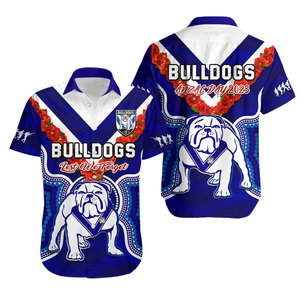 bulldogs-rugby-anzac-2023-hawaiian-shirt-dots-poppy-mix-camouflage-lest-we-forget