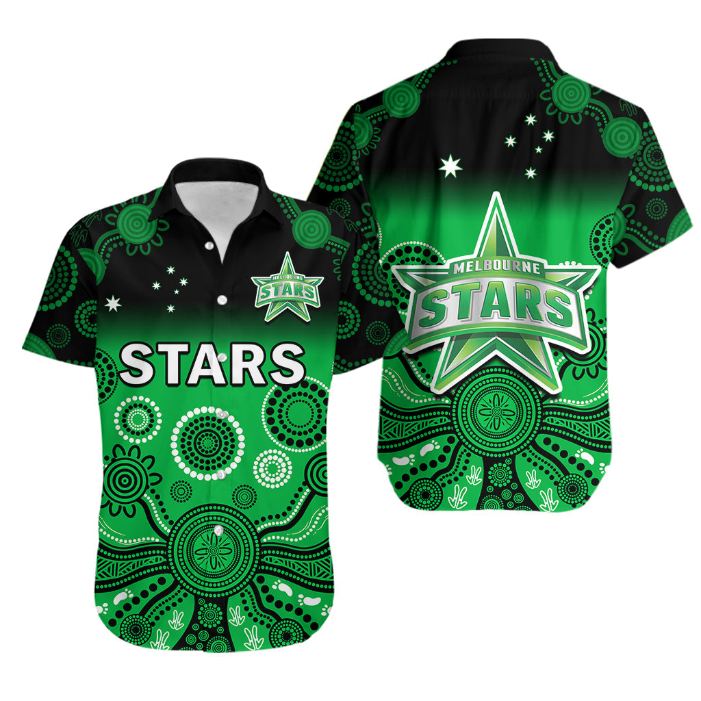 stars-cricket-hawaiian-shirt-melbourne-team-green-gradient-aboriginal-art