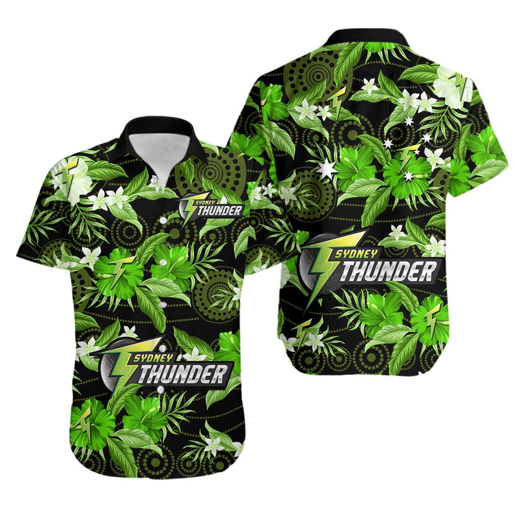 sydney-thunder-cricket-hawaiian-shirt-aboriginal-art-mix-tropical-flowers