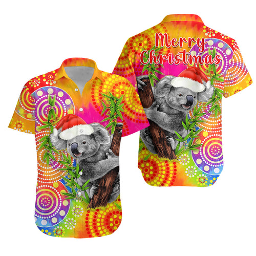 australia-koala-aboriginal-hawaiian-shirt-rainbow-tie-dye-merry-christmas
