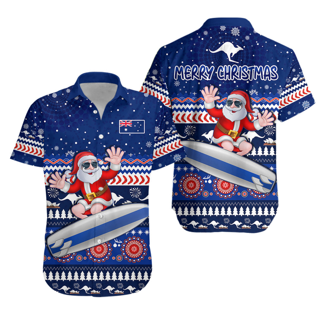 australia-christmas-hawaiian-shirt-aussie-aboriginal-santa-claus-is-surfing-with-kangaroo