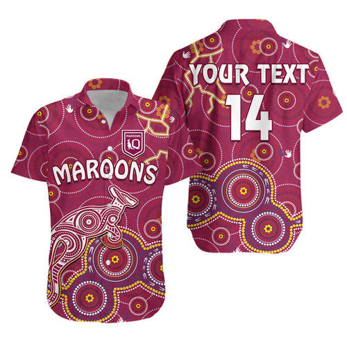 custom-text-and-number-maroons-rugby-hawaiian-shirt-kangaroo-indigenous-pattern-unique-version