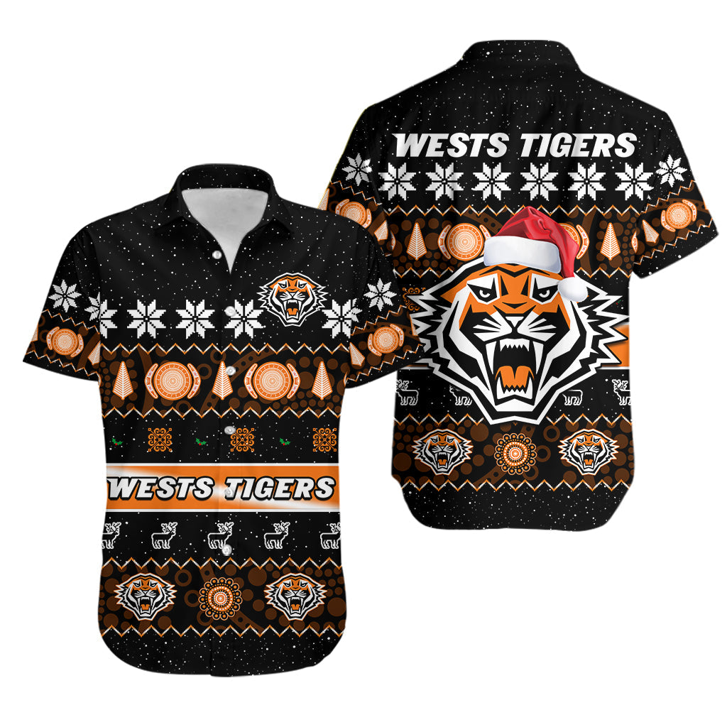 wests-tigers-christmas-hawaiian-shirt-aboriginal-art-merry-xmas