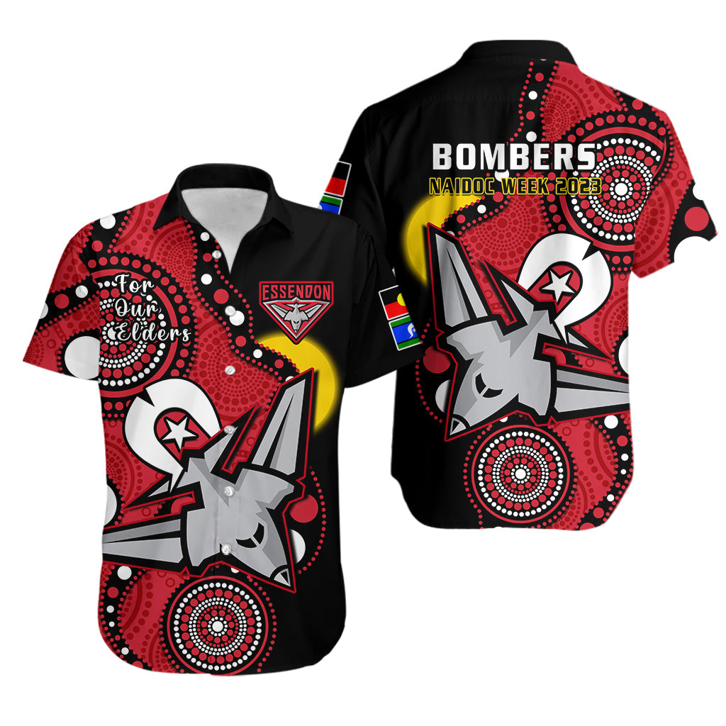 essendon-football-naidoc-2023-hawaiian-shirt-bombers-for-our-elders-indigenous-art