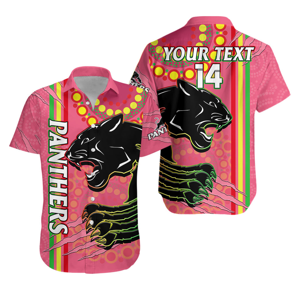 custom-text-and-number-panthers-rugby-hawaiian-shirt-the-mountain-men-aboriginal-art-dynamic-pink-version