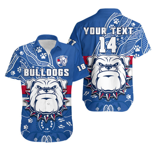 custom-text-and-number-bulldogs-football-hawaiian-shirt-scraggers-1877-aboriginal-dot-painting-newest-version